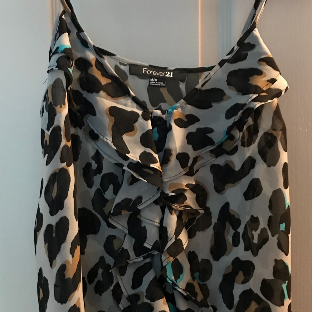 Forever 21 spaghetti strap animal print top